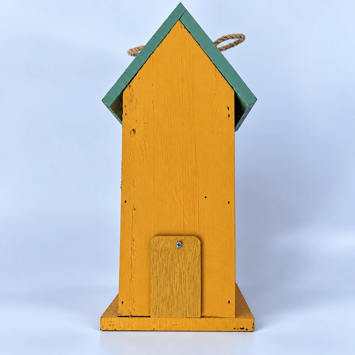 Hanging Birdhouse, Yellow with Blue Roof – 12.6 in Bird House