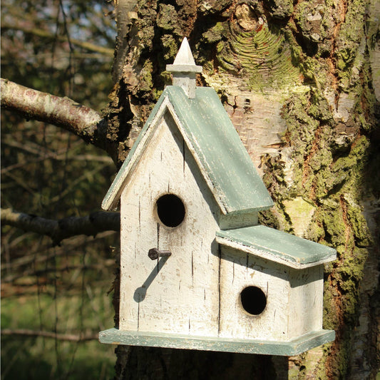 Chapel Wooden Birdhouse with Distressed Finish — 26.5cm