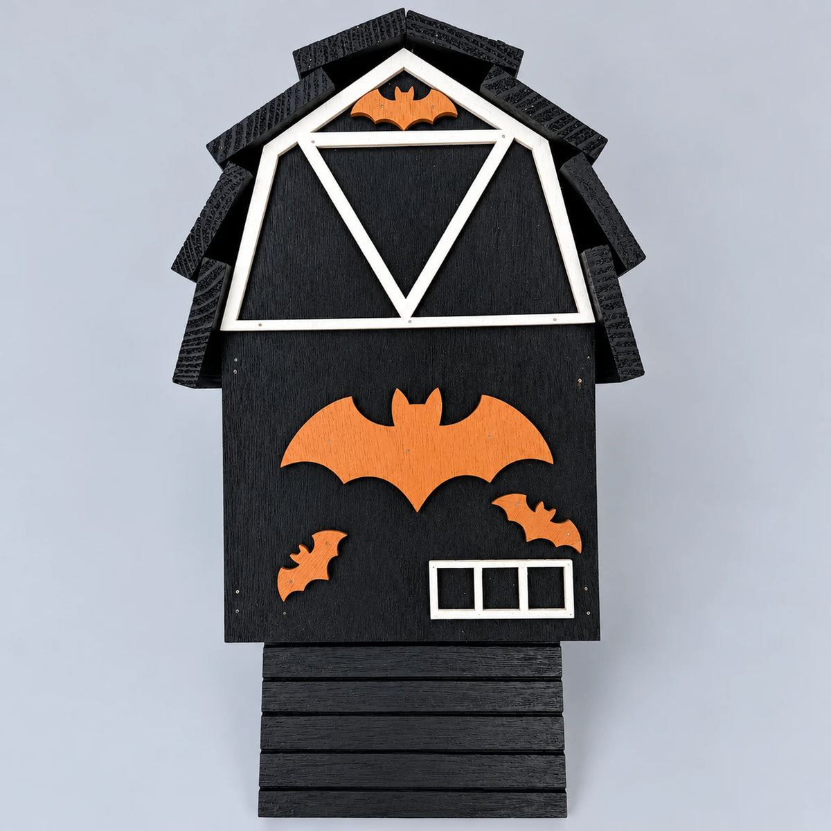 Wooden Bat House, Black – 12.2 in Bat Box for Garden Poles & Walls