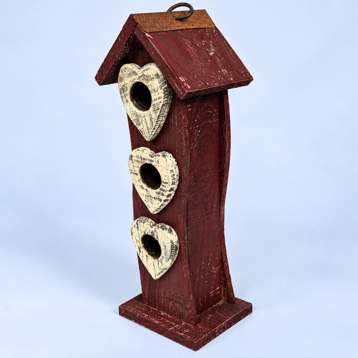 Tall Slim Birdhouse, Red – 16.1 in Hanging Bird House