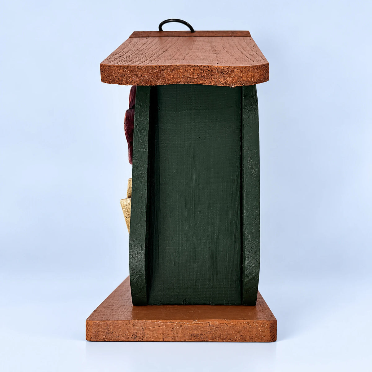 Compact Birdhouse, Green with Mustard Roof – 9.4 in Bird House