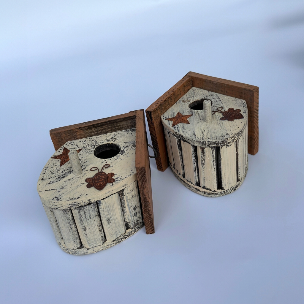 Original birdhouse photo with its existing background extended seamlessly to square