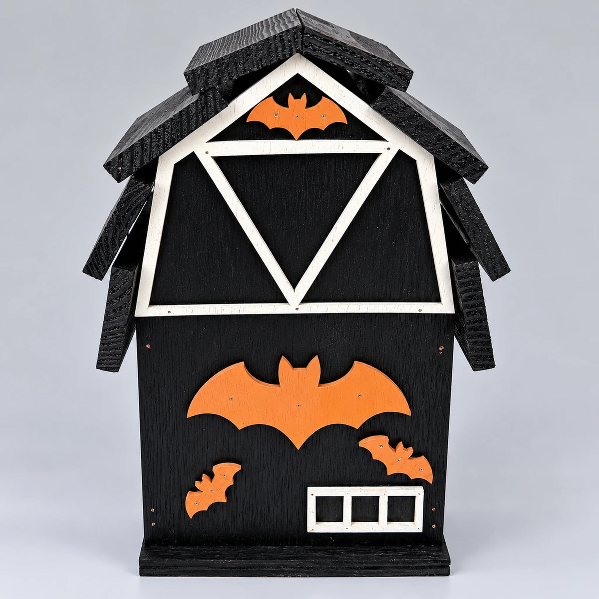 Wooden Bat House, Black – 12.2 in Bat Box for Garden Poles & Walls