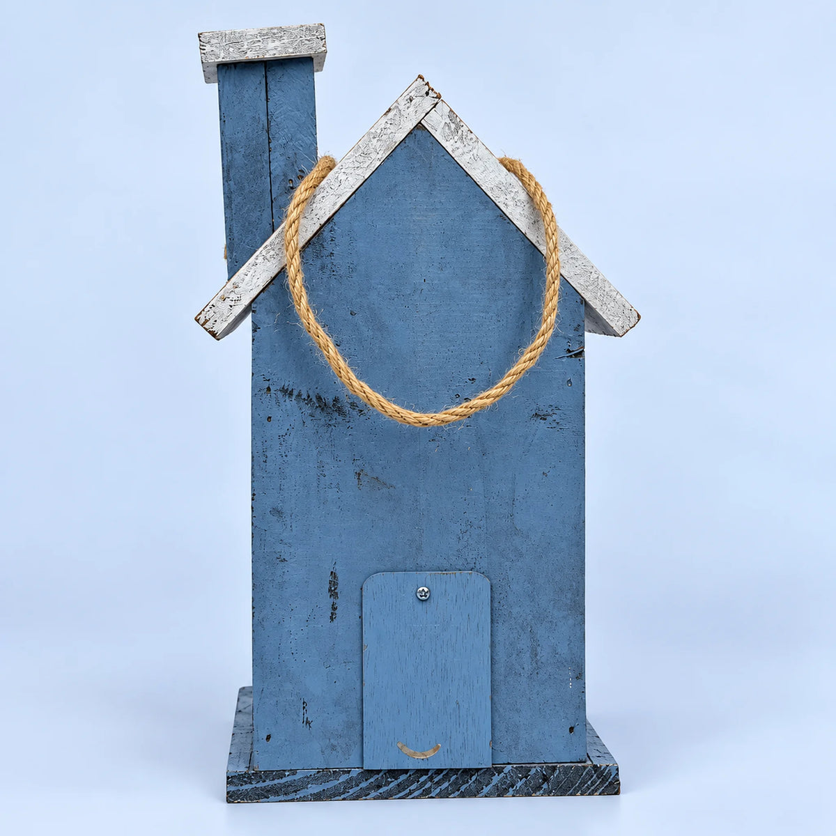 Birdhouse, Blue with White Roof – 11 in Bird House for Garden