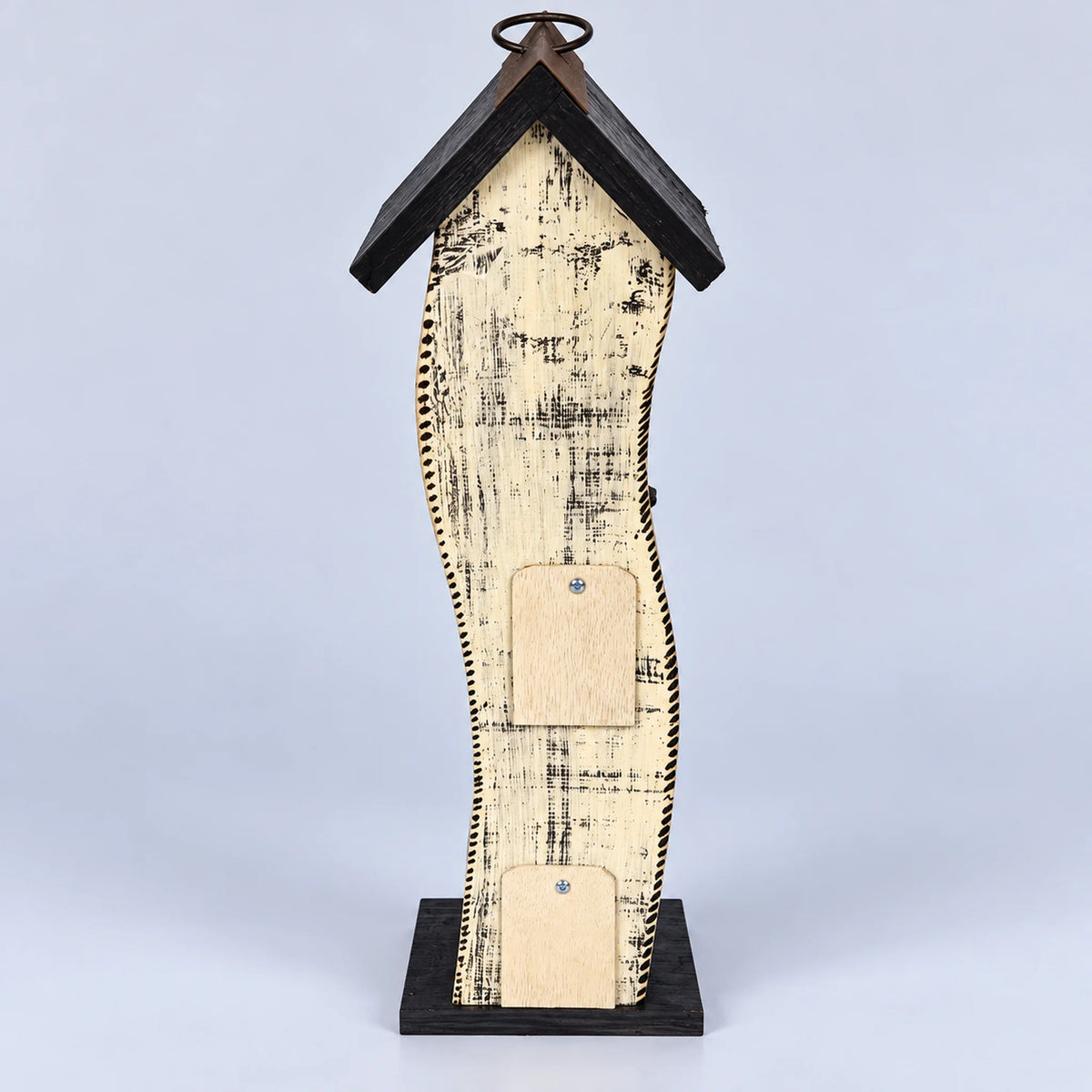 Tall Slim Birdhouse, White with Dark Brown Roof – 16.1 in