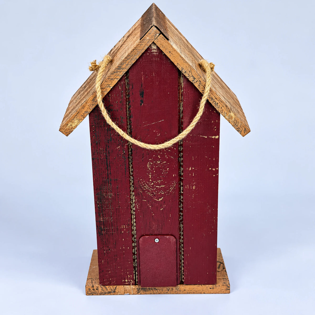 Hanging Birdhouse, Red with Mustard Roof – 14.2 in Bird House