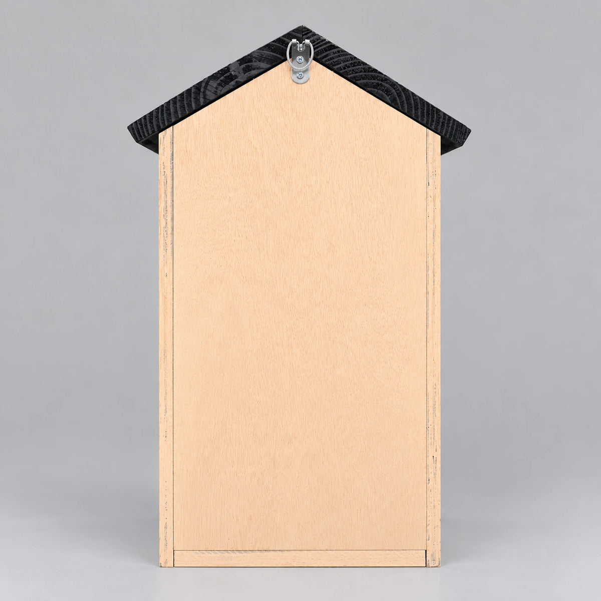 Wooden Owl House, Natural with Black Roof – 18.1 in Nesting Box